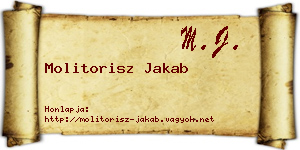 Molitorisz Jakab névjegykártya